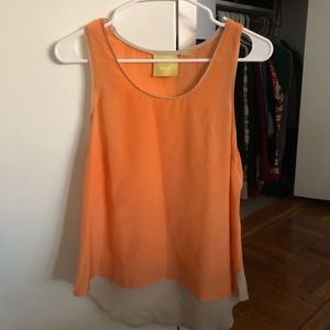 Orange and Tan Color Block Tank